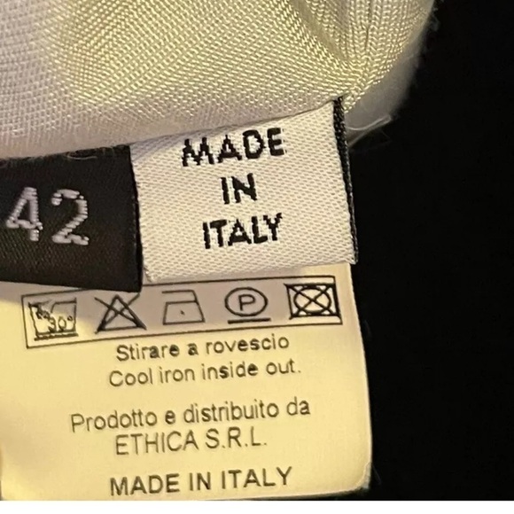 Made In Italy Jacket J.Au.G. Crop M Black Tulle Over White Cotton Retro 50s Look - Picture 10 of 12